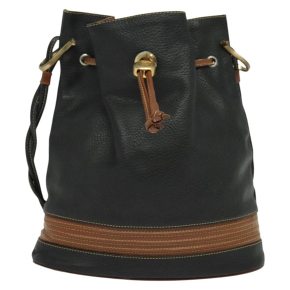 GUCCI Shoulder Bag Leather Black Auth 139755