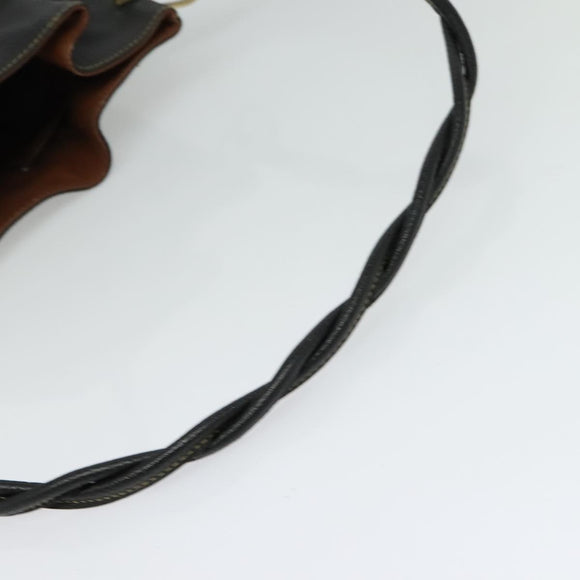 GUCCI Shoulder Bag Leather Black Auth 139755