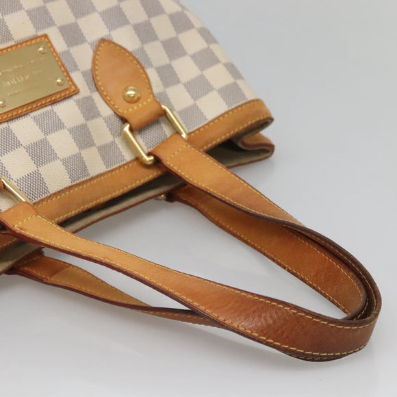 LOUIS VUITTON Damier Azur Hampstead PM Tote Bag N51207 LV Auth 139756