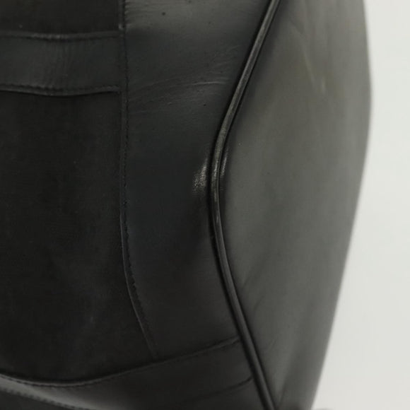 GUCCI GG Canvas Shoulder Bag Black Gold Auth 139771