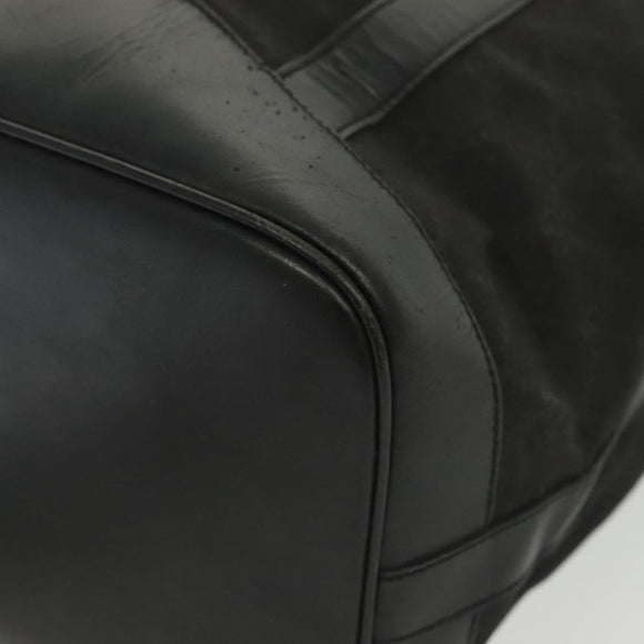 GUCCI GG Canvas Shoulder Bag Black Gold Auth 139771