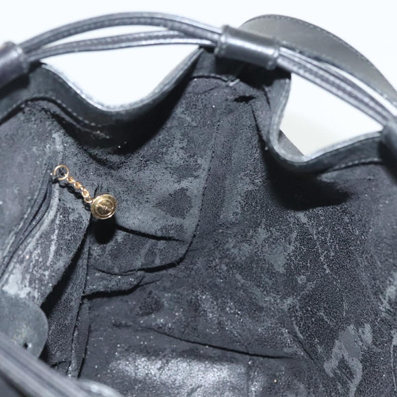 GUCCI GG Canvas Shoulder Bag Black Gold Auth 139771