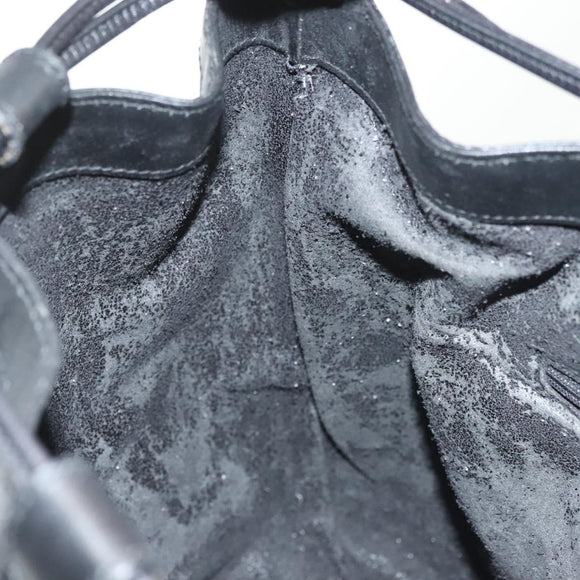 GUCCI GG Canvas Shoulder Bag Black Gold Auth 139771