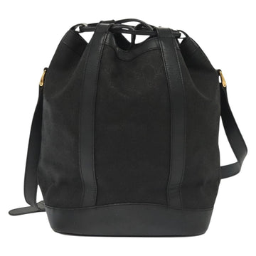 GUCCI GG Canvas Shoulder Bag Black Gold Auth 139771 - 0