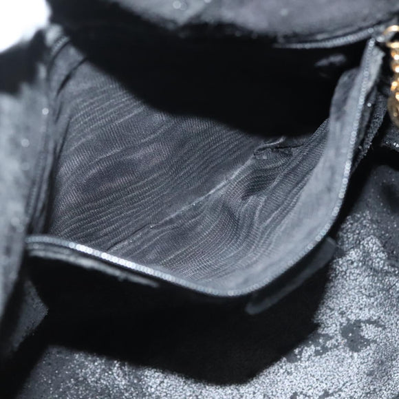 GUCCI GG Canvas Shoulder Bag Black Gold Auth 139771