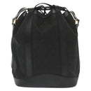 GUCCI GG Canvas Shoulder Bag Black Gold Auth 139771-3