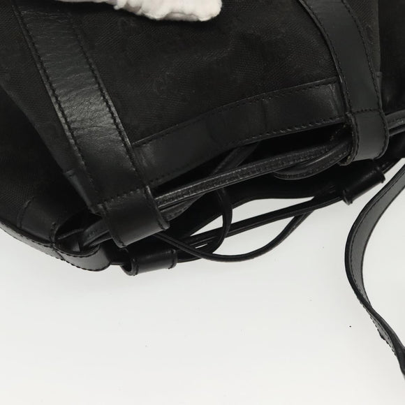 GUCCI GG Canvas Shoulder Bag Black Gold Auth 139771