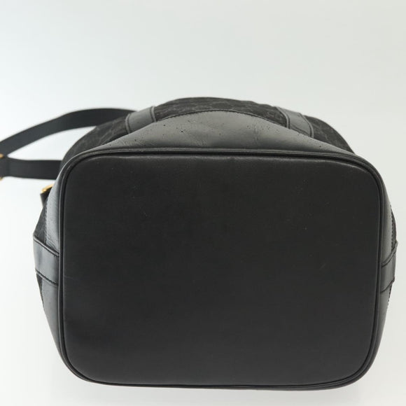 GUCCI GG Canvas Shoulder Bag Black Gold Auth 139771