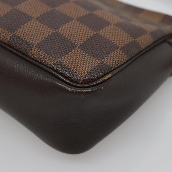 LOUIS VUITTON Damier Ebene Trousse Makeup Pouch N51982 LV Auth 139776
