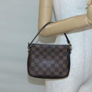 LOUIS VUITTON Damier Ebene Trousse Makeup Pouch N51982 LV Auth 139776-21