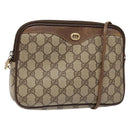 GUCCI GG Supreme Web Sherry Line Shoulder Bag PVC Beige 97 02 068 Auth 139795-1