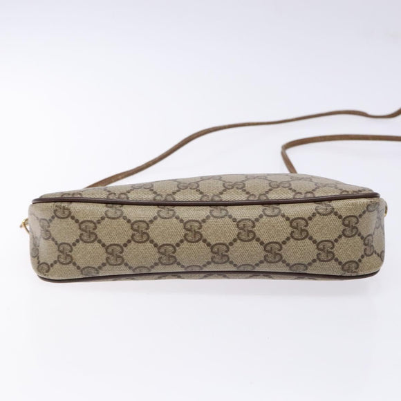 GUCCI GG Supreme Web Sherry Line Shoulder Bag PVC Beige 97 02 068 Auth 139795