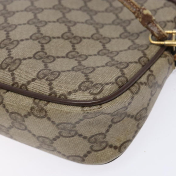 GUCCI GG Supreme Web Sherry Line Shoulder Bag PVC Beige 97 02 068 Auth 139795