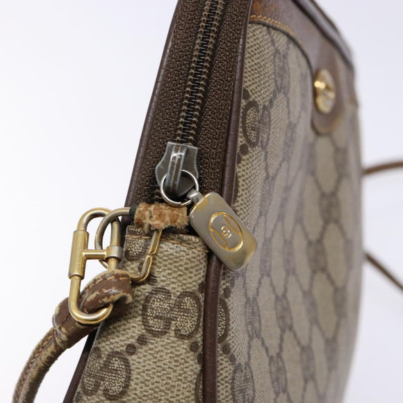 GUCCI GG Supreme Web Sherry Line Shoulder Bag PVC Beige 97 02 068 Auth 139795