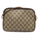 GUCCI GG Supreme Web Sherry Line Shoulder Bag PVC Beige 97 02 068 Auth 139795-3