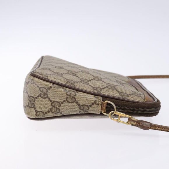 GUCCI GG Supreme Web Sherry Line Shoulder Bag PVC Beige 97 02 068 Auth 139795