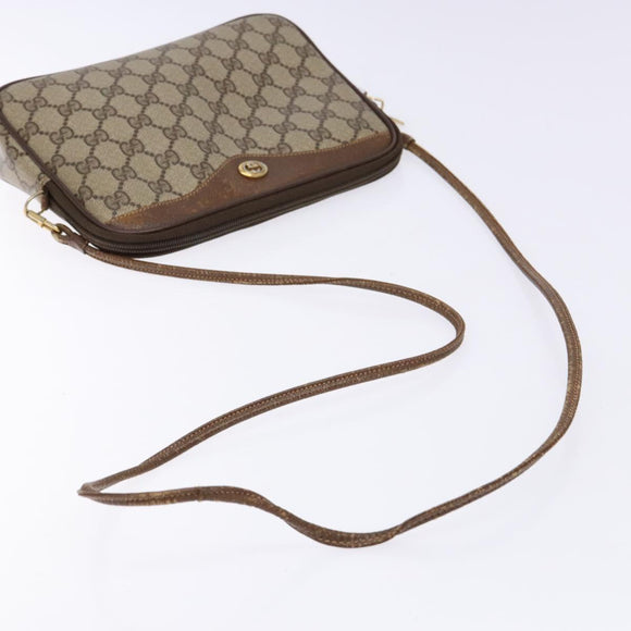 GUCCI GG Supreme Web Sherry Line Shoulder Bag PVC Beige 97 02 068 Auth 139795