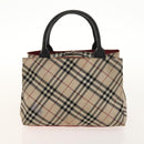BURBERRY Nova Check Bag Nylon Leather 2Set Beige Green Auth 139805-10