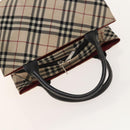 BURBERRY Nova Check Bag Nylon Leather 2Set Beige Green Auth 139805-12