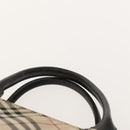 BURBERRY Nova Check Bag Nylon Leather 2Set Beige Green Auth 139805-13