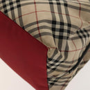 BURBERRY Nova Check Bag Nylon Leather 2Set Beige Green Auth 139805-15