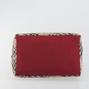 BURBERRY Nova Check Bag Nylon Leather 2 Set Beige Green Auth 139805-17