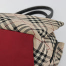 BURBERRY Nova Check Bag Nylon Leather 2 Set Beige Green Auth 139805-18