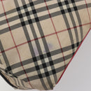 BURBERRY Nova Check Bag Nylon Leather 2 Set Beige Green Auth 139805-19