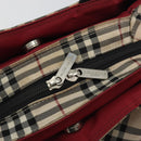 BURBERRY Nova Check Bag Nylon Leather 2 Set Beige Green Auth 139805-20