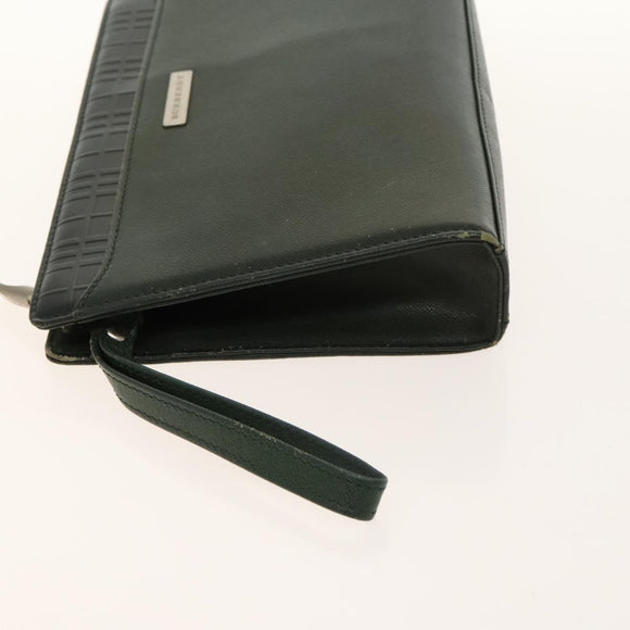 BURBERRY Nova Check Bag Nylon Leather 2Set Beige Green Auth 139805