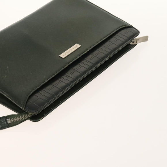 BURBERRY Nova Check Bag Nylon Leather 2Set Beige Green Auth 139805