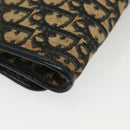 Christian Dior Trotter Canvas Chain Shoulder Bag Navy Gold Auth 139814-12