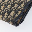 Christian Dior Trotter Canvas Chain Shoulder Bag Navy Gold Auth 139814-16