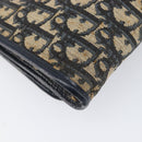 Christian Dior Trotter Canvas Chain Shoulder Bag Navy Gold Auth 139814-17