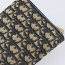 Christian Dior Trotter Canvas Chain Shoulder Bag Navy Gold Auth 139814-18