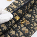 Christian Dior Trotter Canvas Chain Shoulder Bag Navy Gold Auth 139814-10