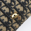 Christian Dior Trotter Canvas Chain Shoulder Bag Navy Gold Auth 139814-11