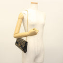 Christian Dior Trotter Canvas Chain Shoulder Bag Navy Gold Auth 139814-21