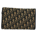 Christian Dior Trotter Canvas Chain Shoulder Bag Navy Gold Auth 139814-3