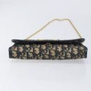 Christian Dior Trotter Canvas Chain Shoulder Bag Navy Gold Auth 139814-5