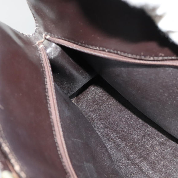 Christian Dior Trotter Canvas Shoulder Bag Beige Gold Auth 139815