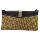 Christian Dior Trotter Canvas Shoulder Bag Beige Gold Auth 139815-2