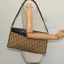 Christian Dior Trotter Canvas Shoulder Bag Beige Gold Auth 139815-20