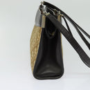 Christian Dior Trotter Canvas Shoulder Bag Beige Gold Auth 139815-3