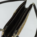 Christian Dior Trotter Canvas Shoulder Bag Beige Gold Auth 139815-6