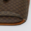 CELINE Macadam Canvas Shoulder Bag PVC Leather Brown Gold Auth 139816-11