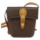 CELINE Macadam Canvas Shoulder Bag PVC Leather Brown Gold Auth 139816-2