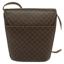 CELINE Macadam Canvas Shoulder Bag PVC Leather Brown Gold Auth 139816-3