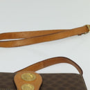 CELINE Macadam Canvas Shoulder Bag PVC Leather Brown Gold Auth 139816-8