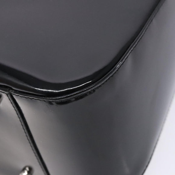 GUCCI Interlocking Hand Bag Patent leather Black 000 1013 0504 Auth 139818